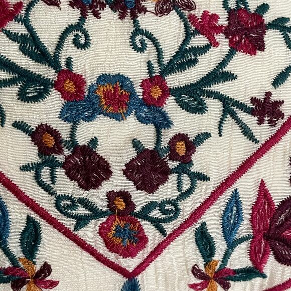 Umgee Cream Boho Bliss Embroidered Dress Sz LARGE Hippie Fairy Peasant Babydoll - Picture 7 of 10